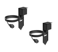 ledscom.de Lot de 2 colonnes de Prises de Jardin PIWI avec Piquet et câble de 2 m pour l'extérieur, IP44, 1 Prise, Noir
