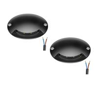 ledscom.de Lot de 2 lampes de sol à LED, balisage RUNDA pour l'extérieur, IP67, anthracite, rondes, Ø 70 mm, blanc chaud