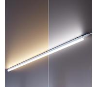 ledscom.de Lot de 2 lampes LED sous châssis Rigel, température de couleur réglable, 113cm chacune, 14,6W, 1747lm, blanc chaud/blanc