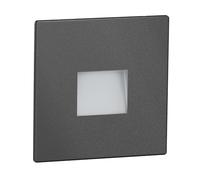 ledscom.de Lumière d'escalier/encastré mural LED FOW pour l'intérieur et l'extérieur, downlight, carré, anthracite, 85 x 85mm, blanc chaud