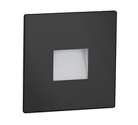ledscom.de Lumière d'escalier LED/lampe encastrée dans le mur FOW pour l'intérieur et l'extérieur, downlight, rectangulaire, noir, 85 x 85mm, blanc froid