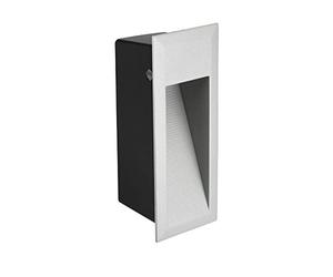 ledscom.de Lumière d'escalier LED/lampe encastrée dans le mur pour l'intérieur et l'extérieur, downlight, rectangulaire, gris, 95 x 235mm, blanc chaud