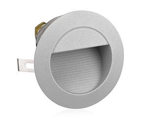 ledscom.de Lumière d'escalier LED/lampe encastrée dans le mur pour l'intérieur et l'extérieur, downlight, ronde, grise, 125mm Ø, blanc chaud