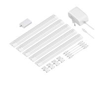 ledscom.de Luminaire d'agencement LED intelligent SIRIS blanc mat, contrôleur WLAN, plat, smart home, compatible Alexa, 30cm chacun, 368lm chacun, blanc chaud, 5 pièces