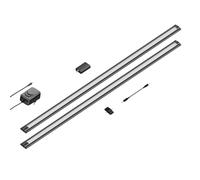 ledscom.de Luminaire d'agencement LED intelligent SIRIS noir mat, contrôleur WLAN plat, Smart-Home, compatible Alexa 90cm chacun, 963lm chacun, blanc chaud, set de 2 pièces