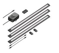 ledscom.de Luminaire d'agencement LED intelligent SIRIS noir mat, contrôleur WLAN plat, Smart-Home, compatible Alexa, 50cm chacun, 655lm chacun, blanc, set de 3 pièces