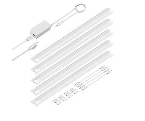 ledscom.de Luminaire d'agencement LED SIRIS blanc mat, plat, 50cm chacun, 531lm chacun, blanc chaud, 5er Set