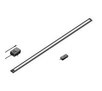 ledscom.de Luminaire d'agencement LED SIRIS noir mat avec bloc d'alimentation et variateur tactile, plat, 90cm, 963lm, blanc chaud