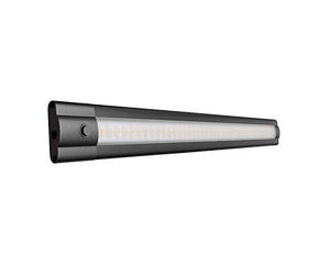 ledscom.de Luminaire d'agencement LED SIRIS noir mat, blanc chaud, 2700 K, plat, 30 cm, 368 lm, 4 W, 24V DC, interrupteur, système de connexion ATOM, IP20, alimentation nécessaire (non incluse)
