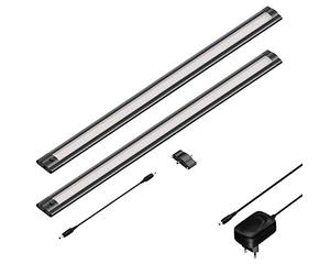 ledscom.de Luminaire d'agencement LED SIRIS noir mat, plat, 50cm chacun, 655lm chacun, blanc, 2er Set