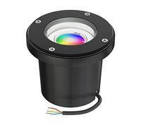 ledscom.de Luminaire encastré dans le sol BOFU pour l'extérieur, IP67, orientable, noir, rond, 150mm Ø, y compris Smart Home RGBW GU10 lampe LED 473lm