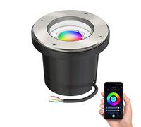 ledscom.de Luminaire encastré dans le sol BOFU pour l'extérieur orientable acier inoxydable rond IP67 150mm Ø incl. Smart Home lampe LED RGBW GU10, 5,41W, 473lm