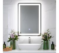 ledscom.de Miroir LED BALI avec éclairage, 50 cm x 70 cm, 1695 lm, blanc