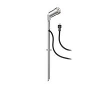 ledscom.de Petit projecteur de jardin LED avec piquet de terre SPICO pour l'extérieur, IP44, aluminium, blanc chaud