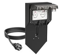 ledscom.de Piquet de Jardin avec multiprise POXO, câble de 2 m, IP65, 2 Prises