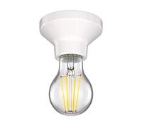 ledscom.de Plafonnier en porcelaine Elektra rond blanc 90mm E27 Lampe LED 6,96W blanc chaud 3 niveaux de gradation : max. 963lm