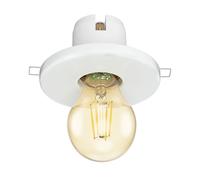 ledscom.de Plafonnier encastrable E27 en porcelaine TELA, blanc, ampoule LED incluse, or, 471lm, blanc extra-chaud