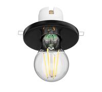 ledscom.de Plafonnier encastrable E27 en porcelaine TELA, noir, lampe LED incluse, max. 963lm, 3 niveaux, blanc chaud