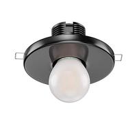 ledscom.de Plafonnier encastrable E27 en porcelaine TELA, rond, noir, 99mm, ampoule en verre givré incluse 3,839W 477lm blanc chaud