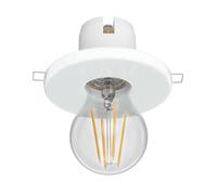 ledscom.de Plafonnier encastré E27 en porcelaine TELA, blanc, lampe LED incluse, max. 1020lm, 3 niveaux, blanc