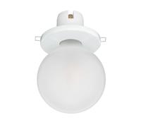 ledscom.de Plafonnier encastré en porcelaine E27 TELA, blanc, lampe LED incluse, verre dépoli, 550lm blanc chaud