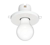ledscom.de Plafonnier encastré en porcelaine TELA, blanc, lampe E27 incluse, classe d'efficacité énergétique A, givré, (blanc chaud, 4 W, 935lm)