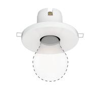 ledscom.de Plafonnier encastré TELA, porcelaine, blanc brillant, rond, 99mm Ø, 1x E27 max. 60W
