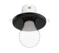 ledscom.de Plafonnier encastré TELA, porcelaine, noir brillant, rond, 99mm Ø, 1x E27 max. 60W