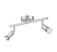 ledscom.de Plafonnier LUNARA 2 flammes en acier inoxydable chromé mat incl. 2x