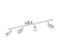 ledscom.de Plafonnier LUNARA 4-flamme acier inoxydable chromé mat incl. 4x LED