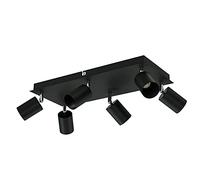 ledscom.de Plafonnier WAIKA, 6 flammes, noir mat, 6x GU10 max. 60W