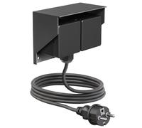 ledscom.de Prise apparente PIWI pour l'extérieur avec câble de 2 m, IP44, double, anthracite, horizontale