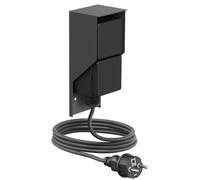 ledscom.de Prise apparente PIWI pour l'extérieur avec câble de 2 m, IP44, double, anthracite, verticale