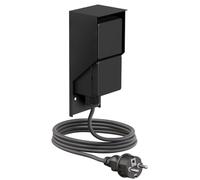 ledscom.de Prise apparente PIWI pour l'extérieur avec câble de 2 m, IP44, double, noire, verticale