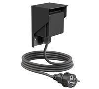ledscom.de Prise apparente PIWI pour l'extérieur avec câble de 2 m, IP44, simple, noire