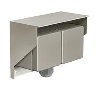 ledscom.de Prise de courant apparente PIWI pour l'extérieur, IP44, 2x, inox, horizontale