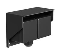 ledscom.de Prise de courant apparente PIWI pour l'extérieur, IP44, 2x, noire, horizontale
