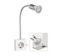 ledscom.de Prise de courant LESCH Lampe de lecture, chrome/blanc in U10 LED (blanc, 8,2W, 1179lm, 33°)
