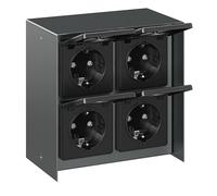 ledscom.de Prise extérieure de jardin quadruple STEDDA, acier inoxydable anthracite