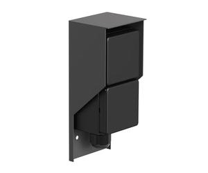 ledscom.de Prise extérieure/humide PIWI, en saillie, IP44, 2x Schuko, 16A/230V, inox, plastique, anthracite, verticale