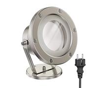 ledscom.de Projecteur de jardin LED BULA pour l'extérieur, acier inoxydable, lampe GX53 10,063W 1038lm 120° blanc chaud incluse