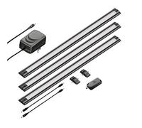 ledscom.de Set de 3 lampes LED sous châssis SIRIS noir mat avec variateur tactile, plat, 50cm chacun, 655lm chacun, blanc