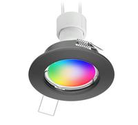 ledscom.de Spot de plafond encastré FERE Cadre d'encastrement anthracite mat, incl. Smart Home Lampe LED RGBW GU10, 473lm