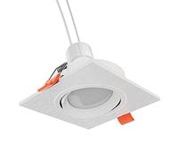 ledscom.de Spot de plafond encastré KUN, carré, orientable + GU10 LED 630lm, blanc chaud