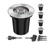 ledscom.de Spot encastré de sol BOJA pour l'extérieur inox rond IP67 108mm Ø incl. GU5.3 LED (blanc, 30,44W, 524lm chacun, 30°) 5er Set