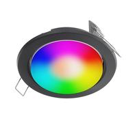 ledscom.de Spot encastré Zobe plat anthracite mat RGB ampoule blanc chaud - blanc froid (2900-6200), Smart Home - 107mm Ø trou 90mm Ø