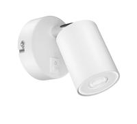 ledscom.de Spot mural WAIKA, à une flamme, avec interrupteur, blanc mat, incl. LED GU10 (blanc chaud, 7,6W, 1103lm, 33°)