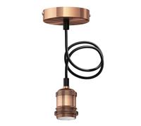 ledscom.de Suspension/lampe à suspendre RETRA, câble textile, bronze mat, 1x E27 max. 60W