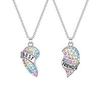 LEDSHLIU Amitié Pendentif Collier Ensemble Meilleurs Amis Collier BFF Collier Coeur Violet Amitié Collier pour 2 Filles Cadeau D'anniversaire pour Les Meilleurs Amis