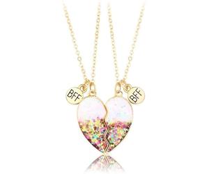 LEDSHLIU Collier Amitié Pendentif Coeur Violet pour 2 Filles Cadeau D'anniversaire